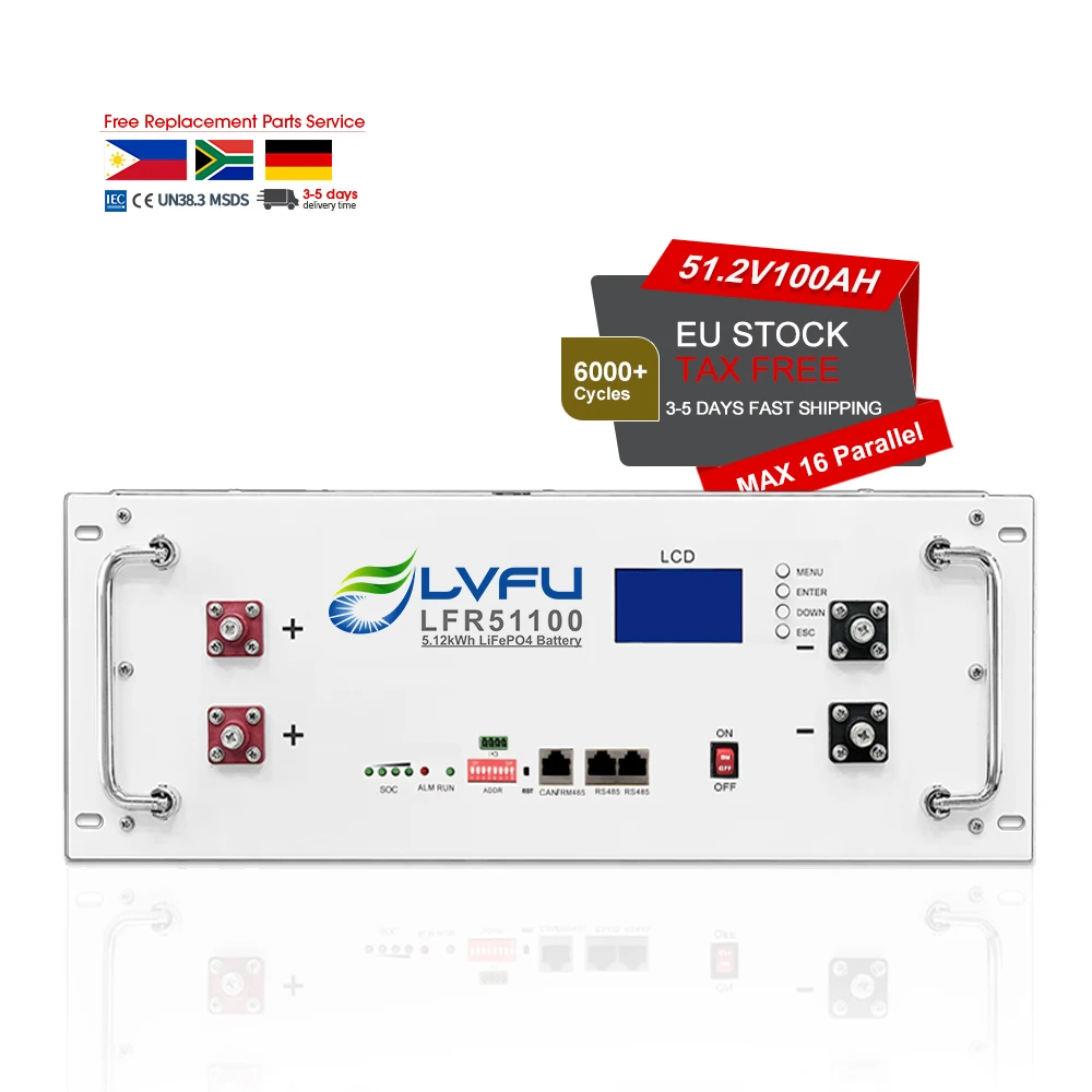 48V Lifepo4 Battery Bluetooth 24V 100Ah 400Ah Lifepo4 Solar Battery Charging Kit