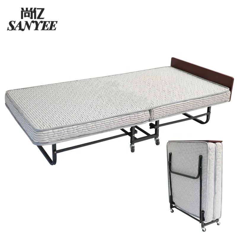 
General use guest room bed Hotel extra bed Single folding bed with 12CM thicken foam mattress 95cm wide 