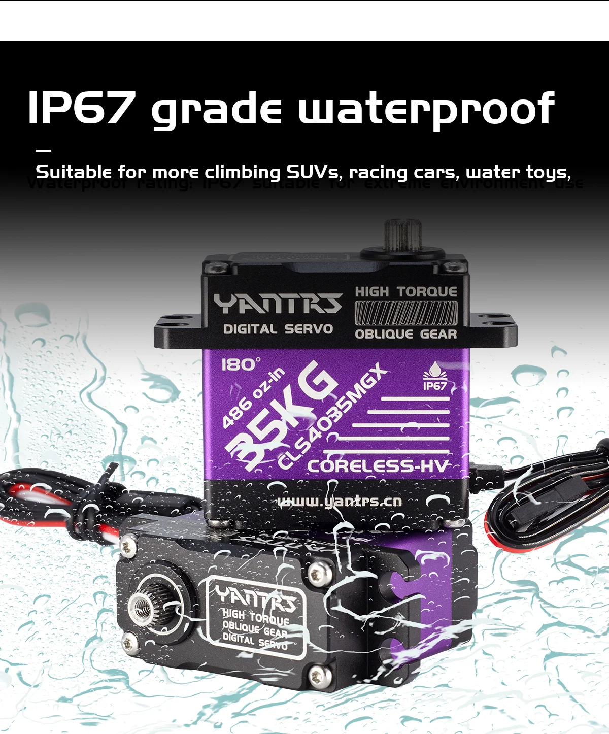 YANTRS Waterproof CLS4035MGX 35kg Servo Large Torque Digital Coreless Servo High speed high voltage HV For Rc Car Airplane Model