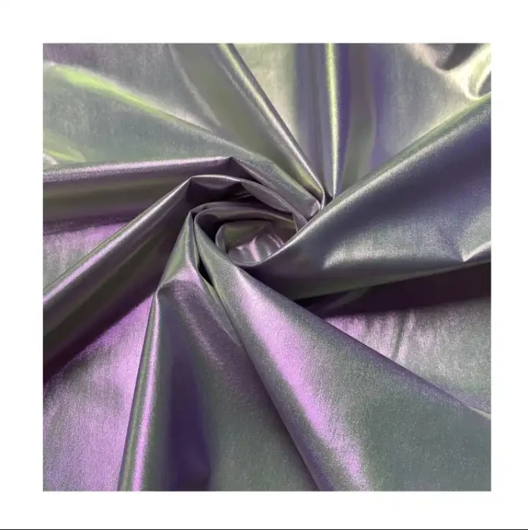 Customized 300T 50D SD Pongee Gold Stamping Bronzing Shimmer Fabric  100% Polyester Fabric PES Shiny Glitter Metallic Fabric