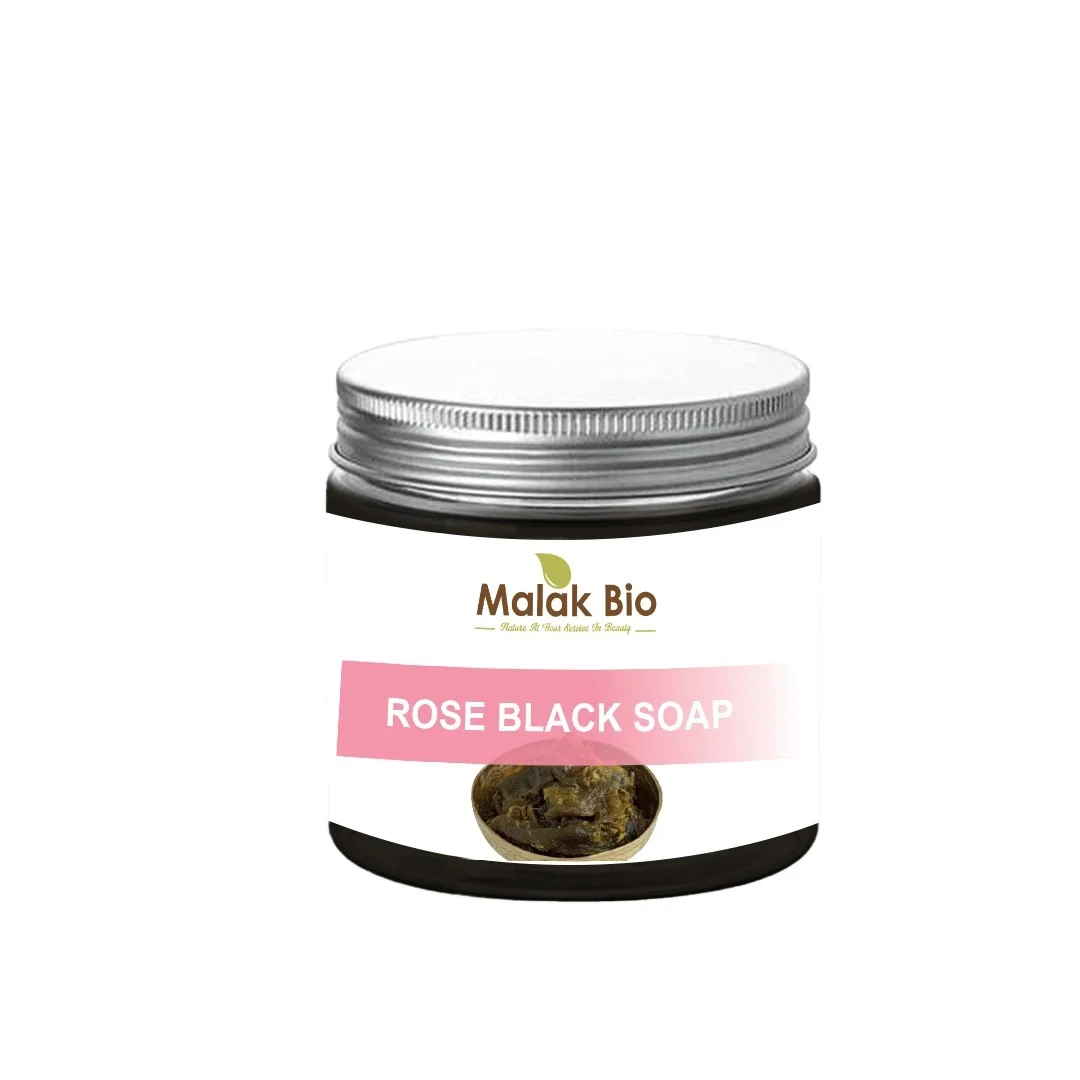 Black Soap (Beldi Soap) with Rose Oil by Malak Bio  100 % natural Moroccan Black Soap Body Scrub Pure Natural Purifying