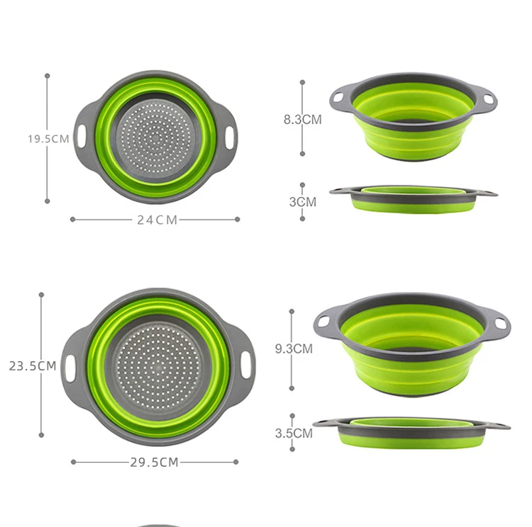 Kitchen Collapsible Colander draining basket Fruit vegetables Filter basket washing basket Strainer