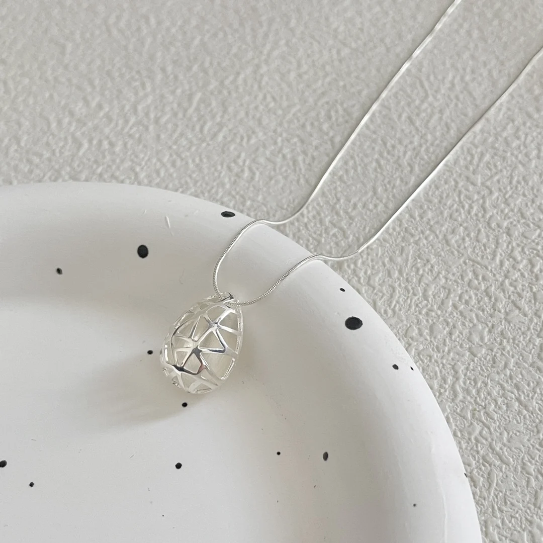 S925 Sterling Silver Fashion Classic Zircon Simple Pigeon Egg Drawing Necklace Factory Jewelry Wholesale