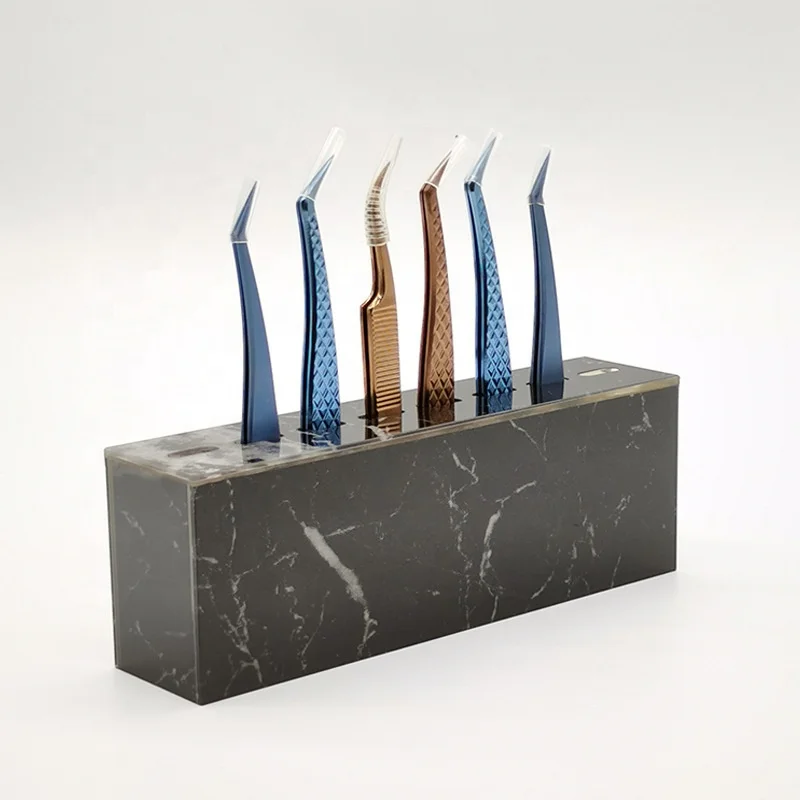 Hot sell 8 Holes Acrylic Eyelash Tweezer Storage Box Case Rack Durable Tweezers Holder