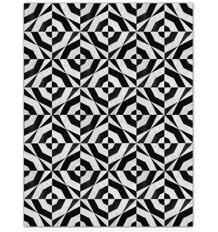 Patchwork Cowhide Nomad Black/White Rug For Indoor And Outdoor decoration