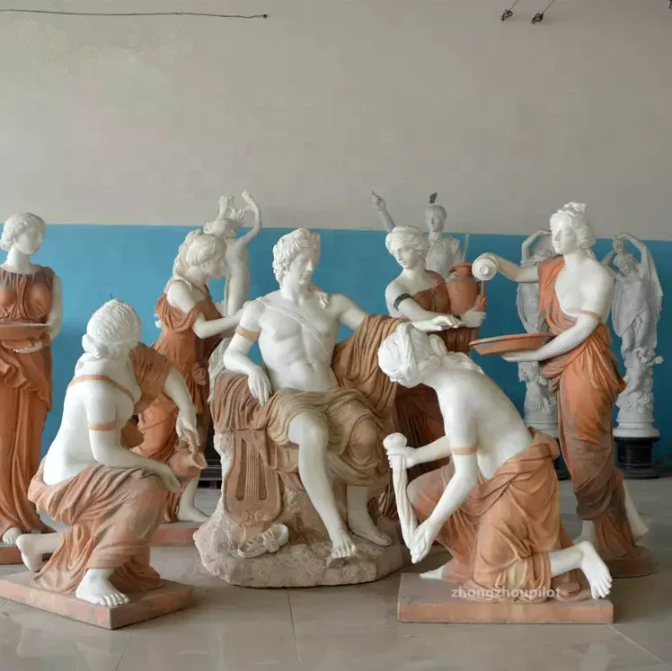 Outdoor Decoration Marble Life Size Natural Stone Greek Mythology Apollo Bath sculpture