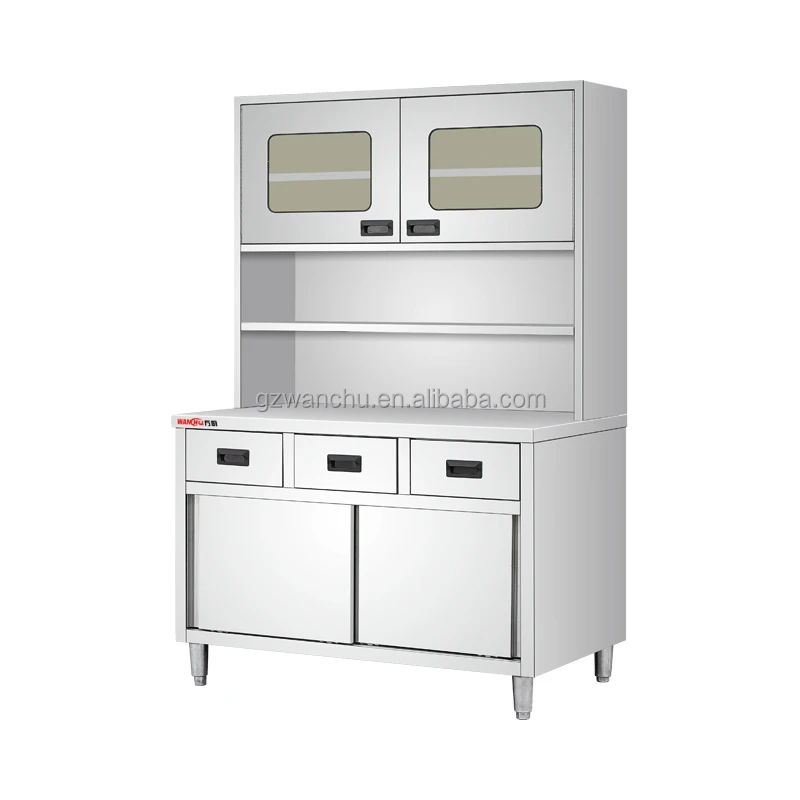 Restaurant Work Table Cabinet Base Modular OEM Order Kitchen Stainless Steel Storage Cabinet Simple Design with Drawers