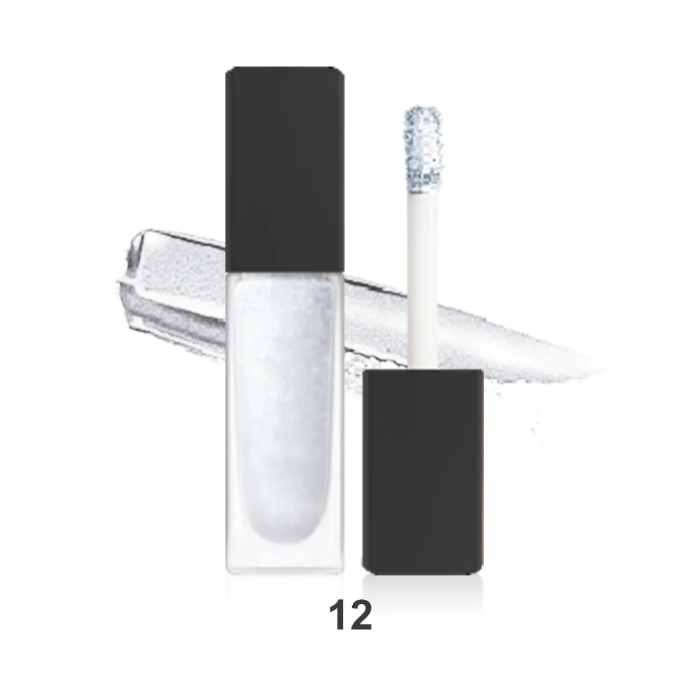 
15 colors metallic shimmer monochromatic liquid duochrome glitter liquid eyeshadow icy shade in sulilver 