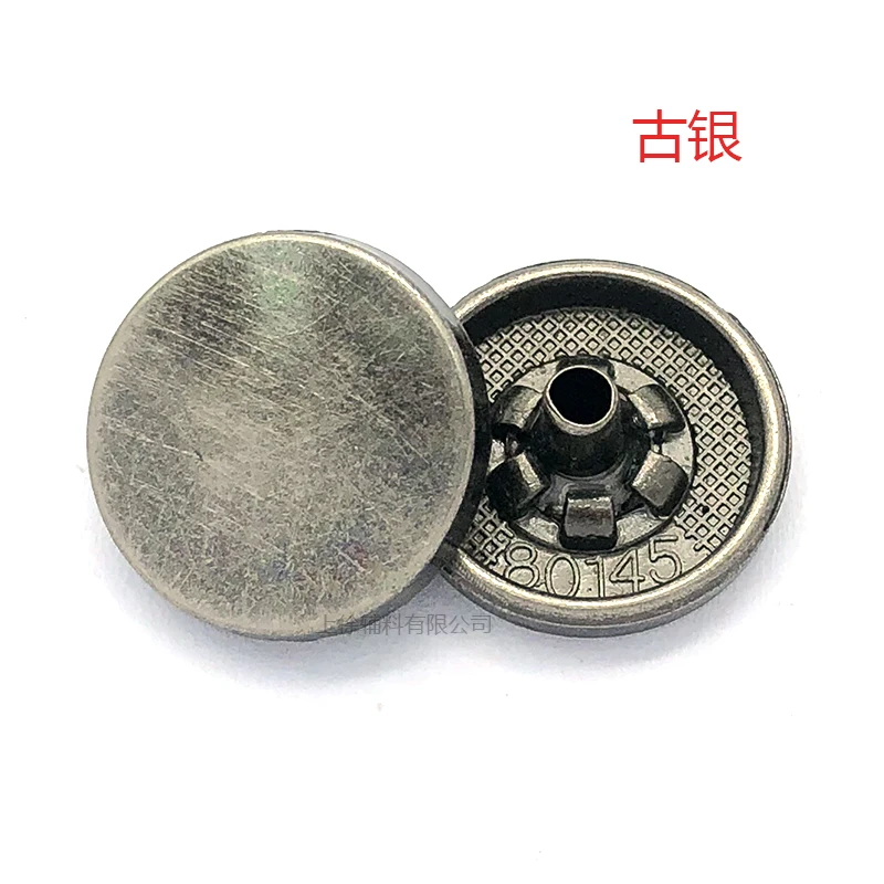 Factory direct retro silver snap button high quality metal snap men