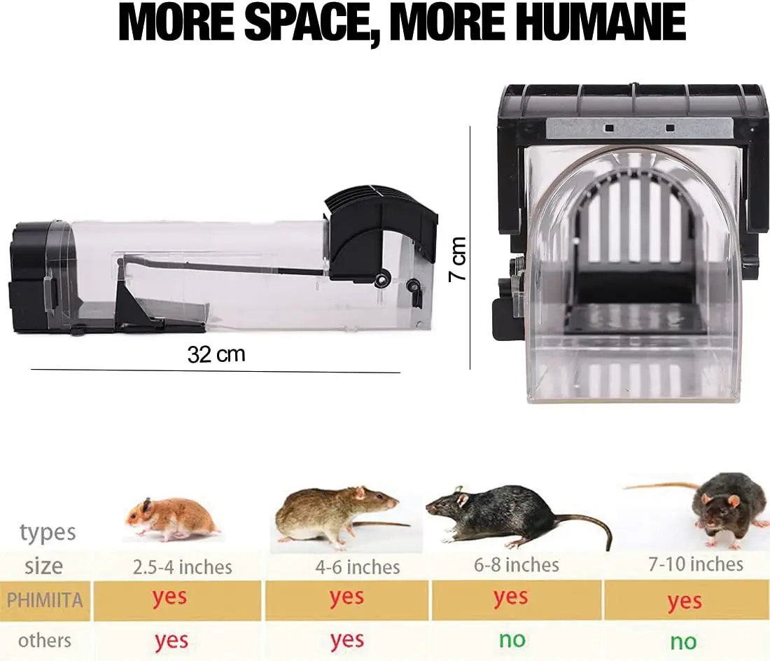 SJZ OEM/ODM New arrival Highly effective plastic Smart humane live catch rats mouse trap machine mouse trap cage mouse trap