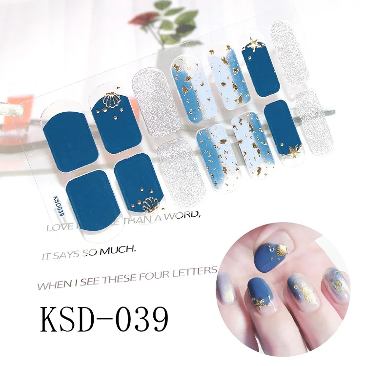 New products semi cured gel nail sticker nail art sticker nail sticker