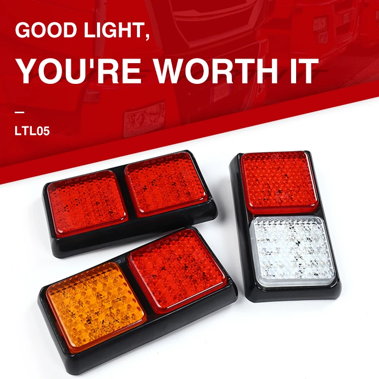 Waterproof Emark 3C DOT approved square led stop tail indicator combination LED truck light rear signal light