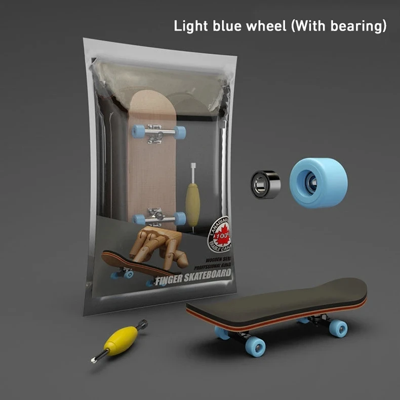 Mini Maple Finger Skateboard Wooden Fingerboard Interactive Professional Bearing Wheel Gift for Children Adults