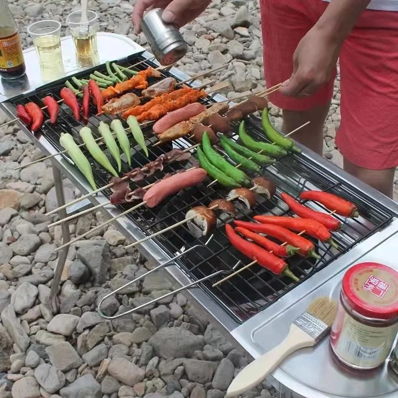 Складное уличное барбекю из нержавеющей