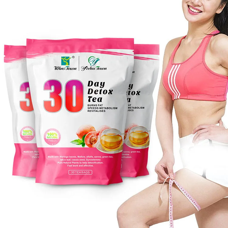 Flat Tummy Tea Shaped Skinny 30 Day Detox Slimming Tea Peach Fruit Tea Bags