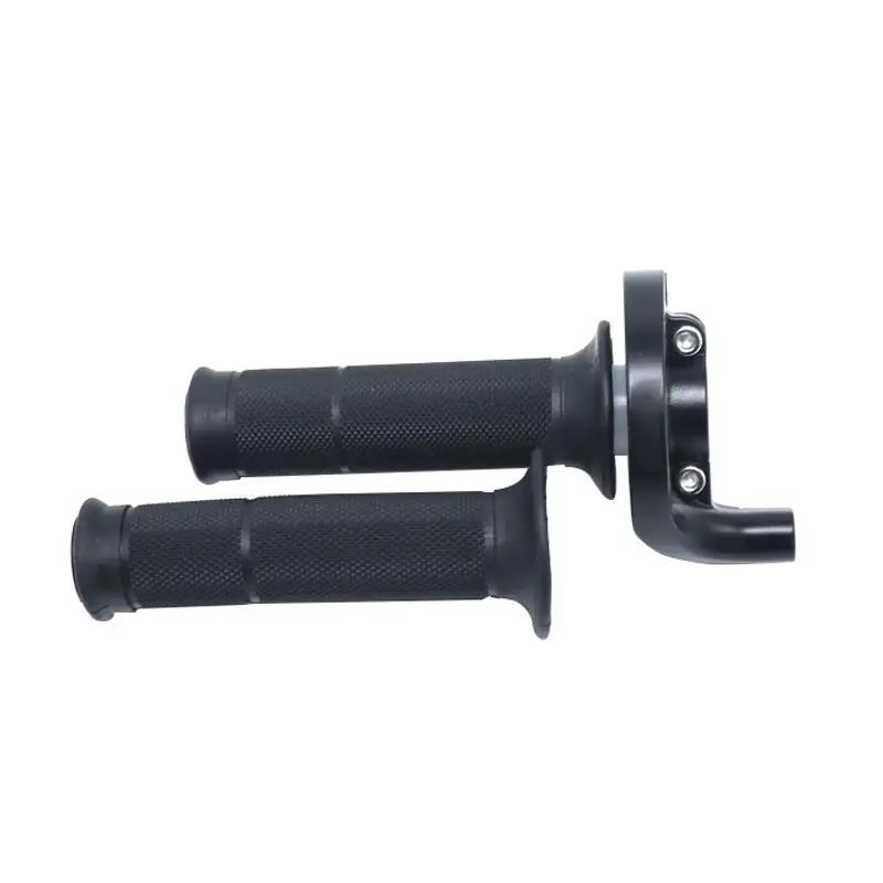 Throttle Sub with Handle Grip and Throttle Cable Single head 110cm   oxidation bright black handle + black handle cover +