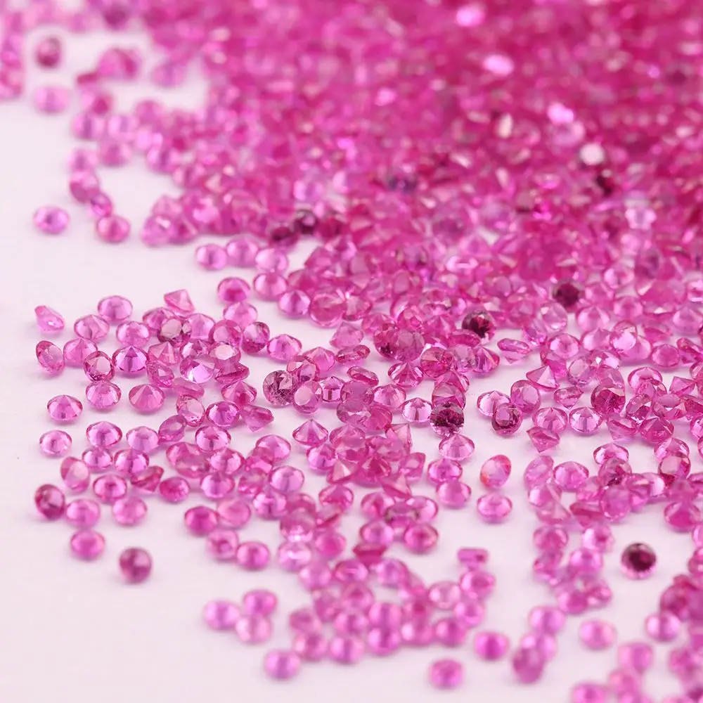 China wholesale synthetic ruby gemstone pink 1.25# rough Synthetic Corundum (1600141031926)