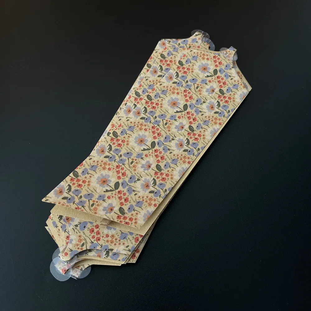 Gift decoration accessories kraft paper pull bows with floral pattern