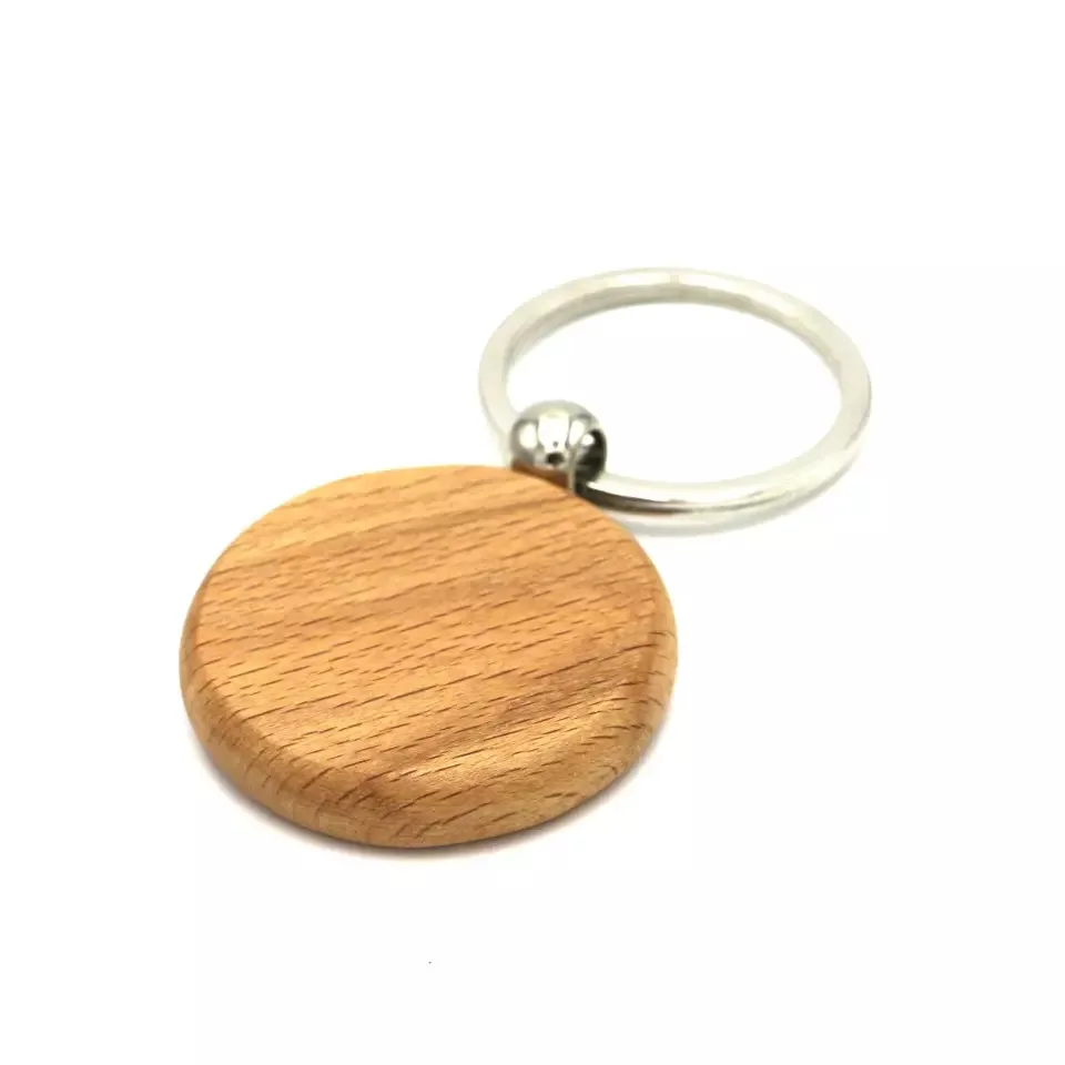 Custom Engraved logo High Quality Key Chain Heart Shape Blank Wood Keychain