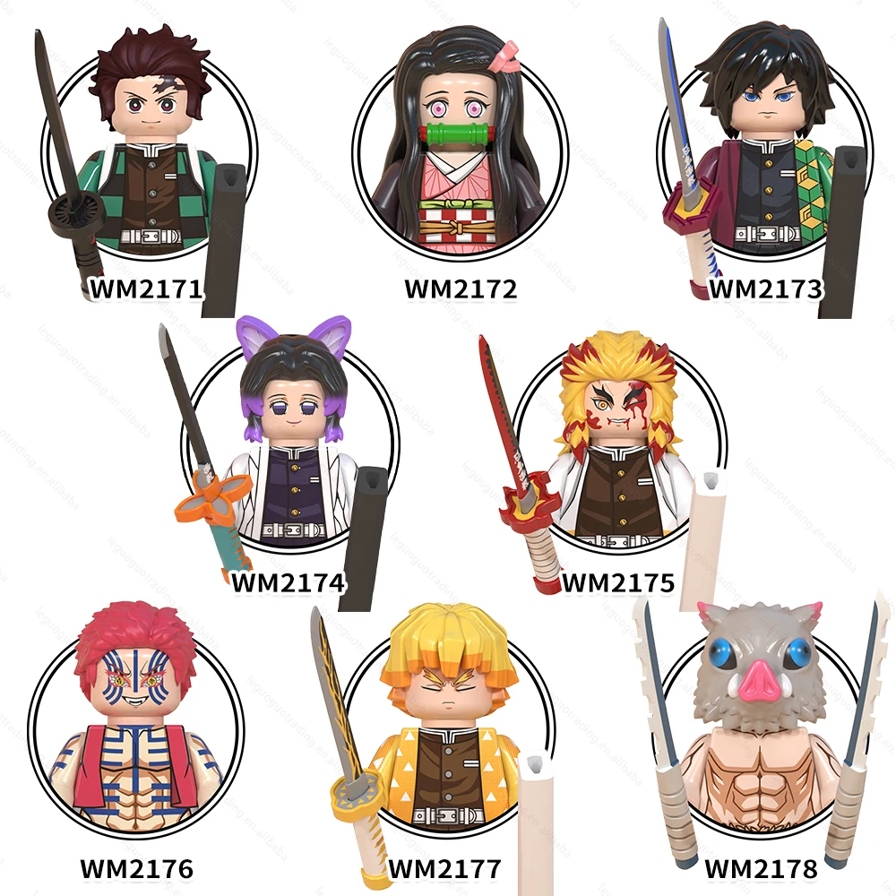 Happy Kid Boy Toy  WM6116  Kamado Tanjirou  Nezuko ABS Gift Juguetes DIY Building Blocks  Kids Toys