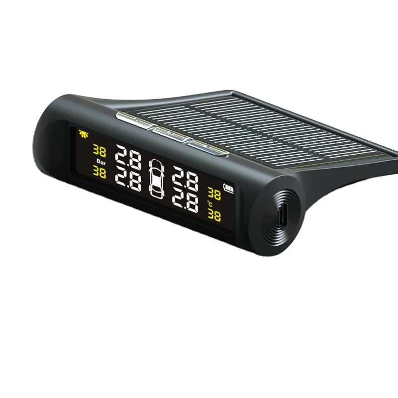 TPMS  for Car Tire Pressure Monitoring System with Solar  External/ Internal Sensor 4 tyre
