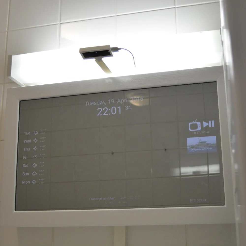 smart mirror touch screen bath+mirrors led