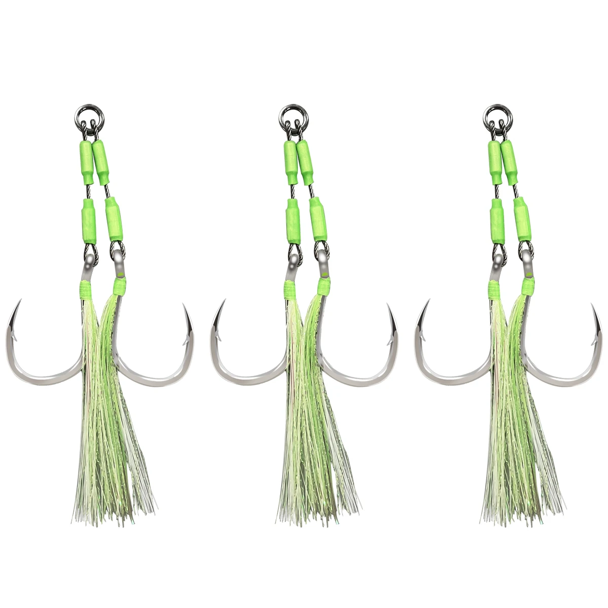 1/0~5/0 49 strand steel wire lead fish with luminous bright used for sea wolf anti bite line slow double hook bkk assist hook