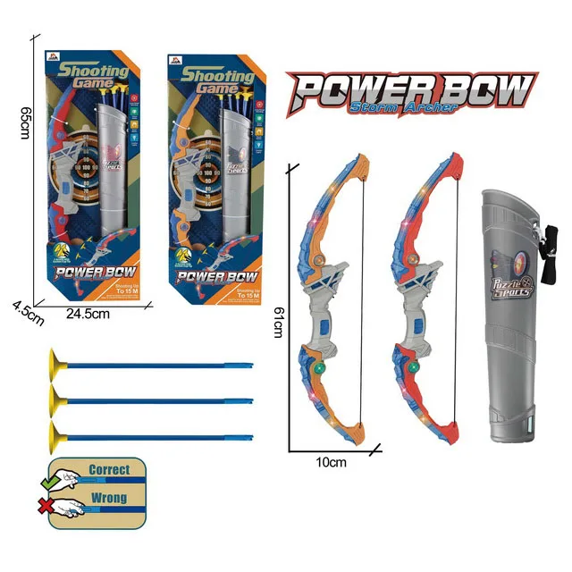 EPT Sport Shooting hot sale Shooting Led Light Up Archery Set Game Toy Bow and Arrow toys for Kids
