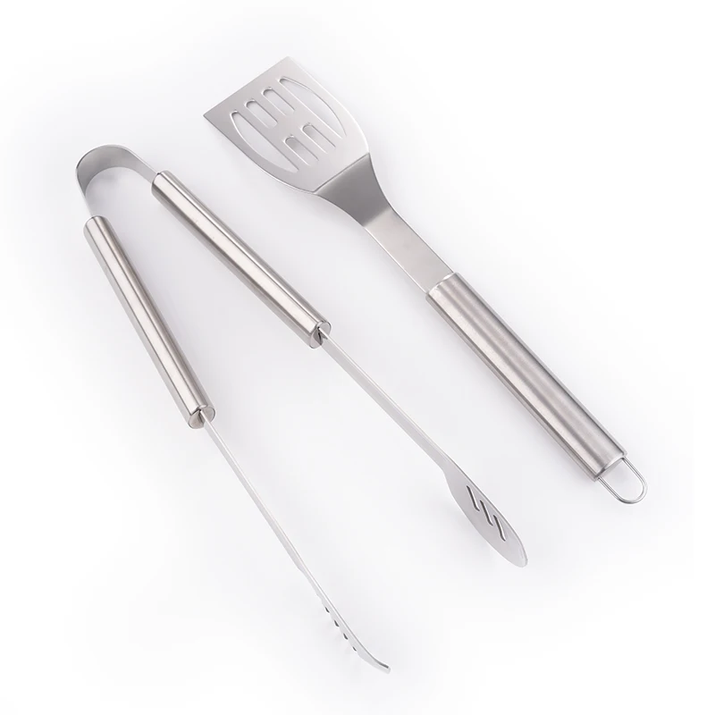2 Pieces Multi Function Stainless Steel Bbq Grill Barbecue Accessories Picnic Tool Set
