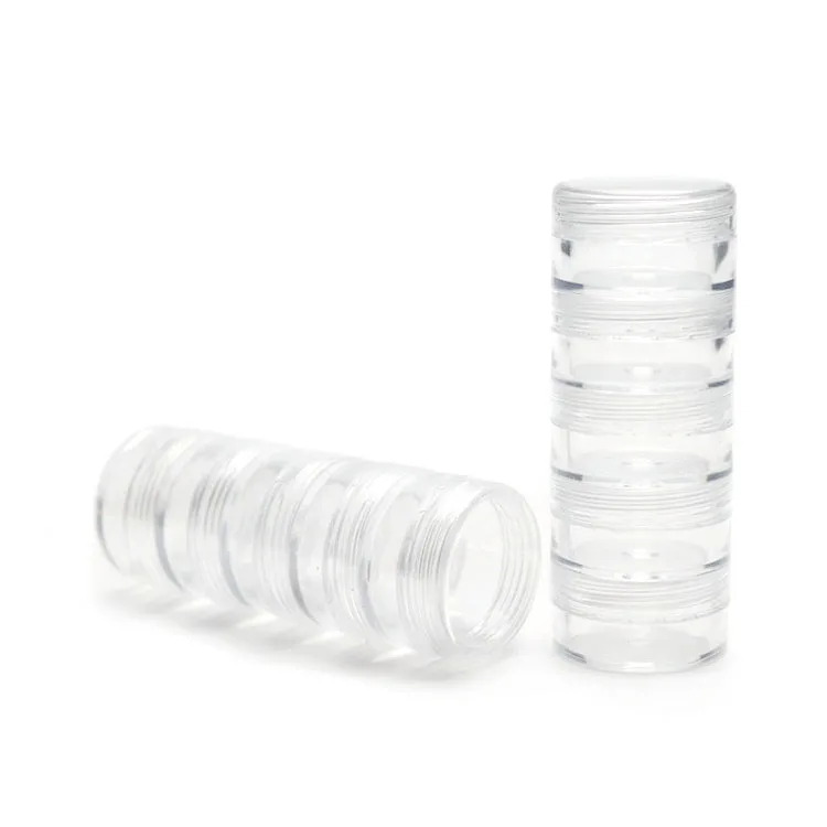 10 gram 10g multilayered cosmetic stackable powder jar cheap mini clear jar 5g 5layers for each set