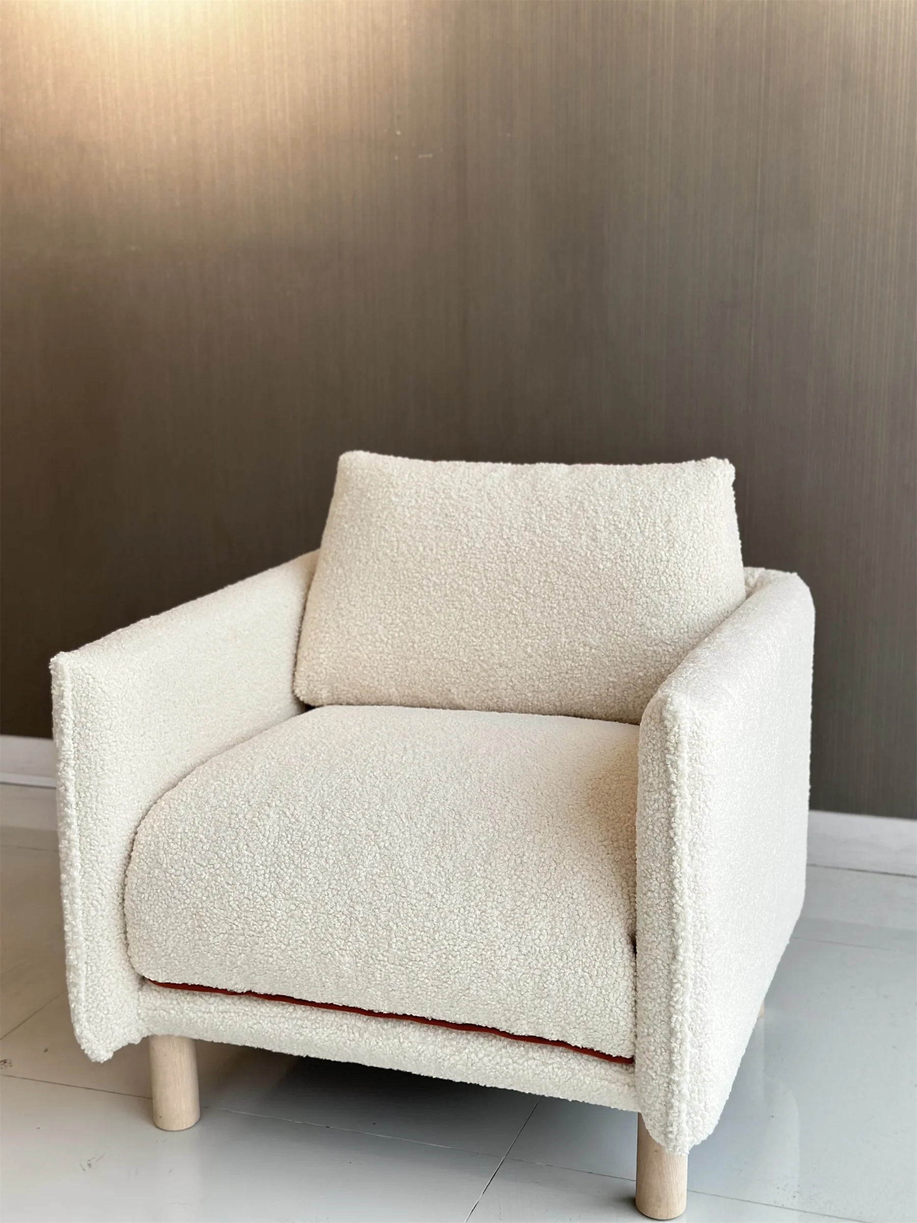 White color armchair softer felling with feather