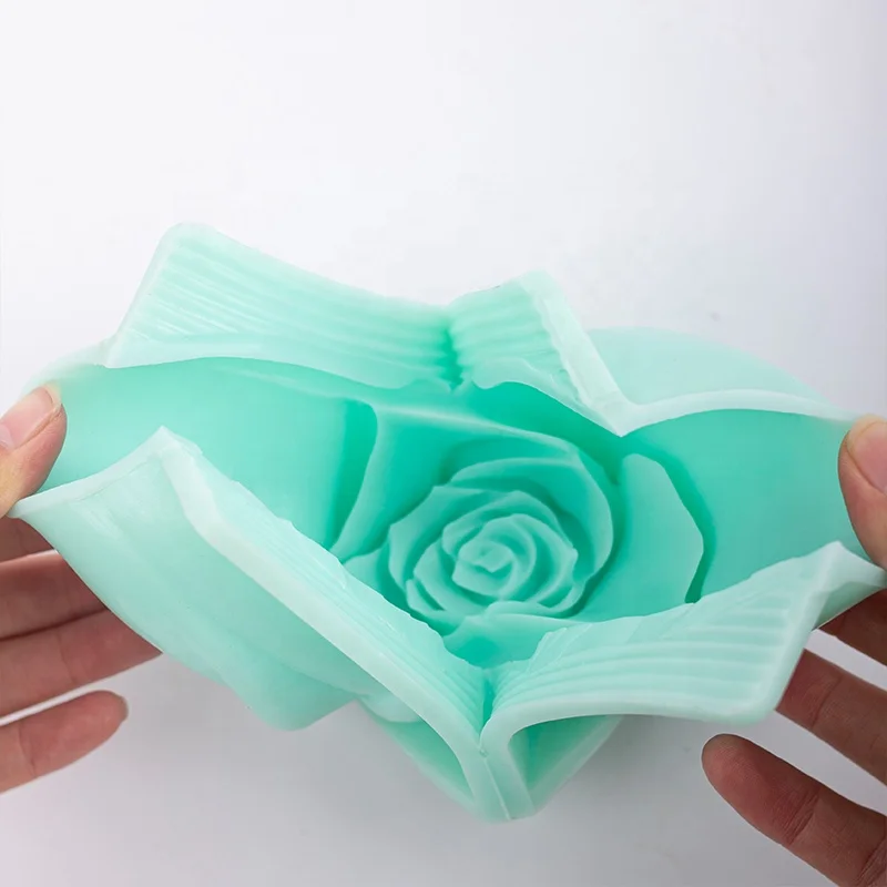 AINIKA Big Rose Flower Silicone Mold Candle Moulds Silicone for Candle Making