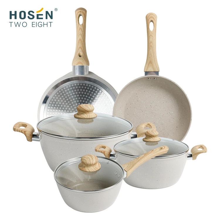 Granite Cookware Sets Wok Baking Grill Pan Soup & Stock Pots Modern Tri Ply Bonded Induction Cookers Non Stick Pots And Pans