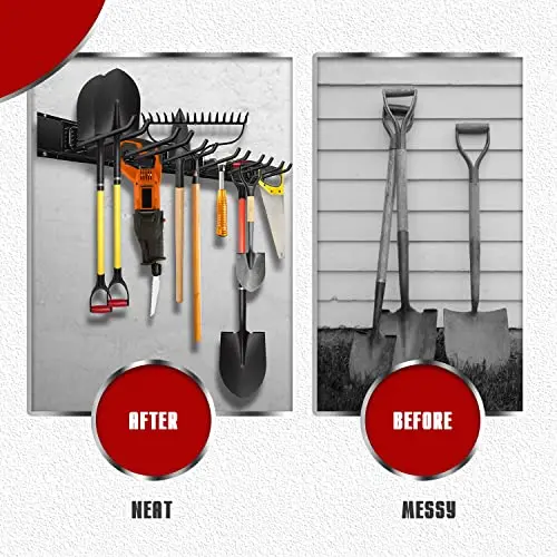 New Design Garage Storage Wall Organizer Wall Mount Rack Hooks Heavy Duty Garden Tool Rack