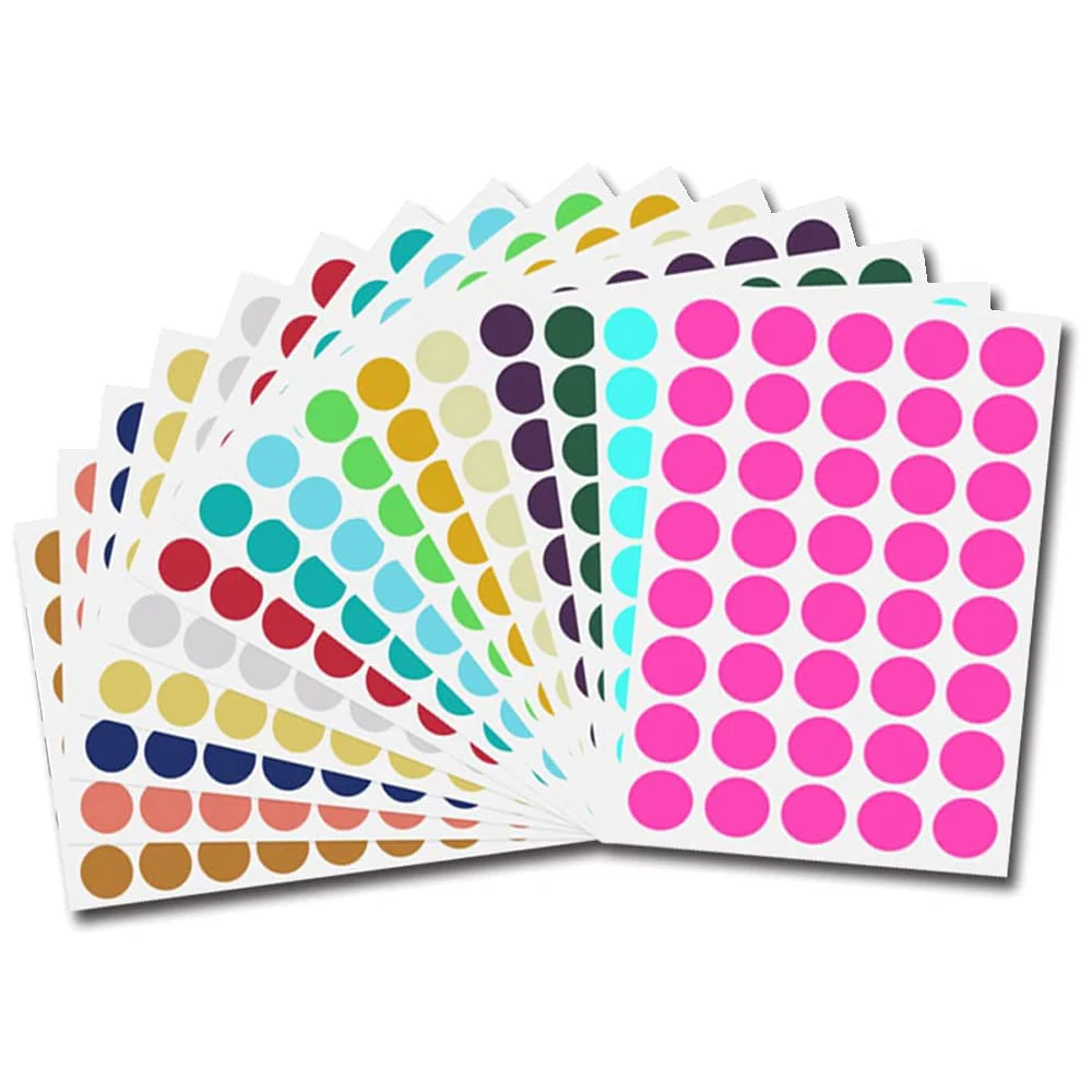 Wholesale Round Color Coding Circle Dots Self Adhesive Labels Stickers with lowest price