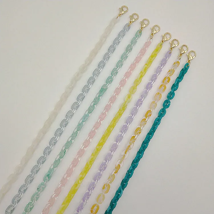 2021 New Customized Hot Sale Multi-Colored Acrylic Linked Glasses Anti Slip And Face Cover Chain Necklace Factory Wholesale