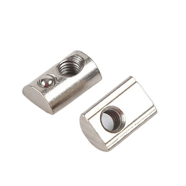 Stainless Steel Slot 8mm T-slot Nuts M6/M8 Half Round Nut Roll-in Spring Ball T Nut