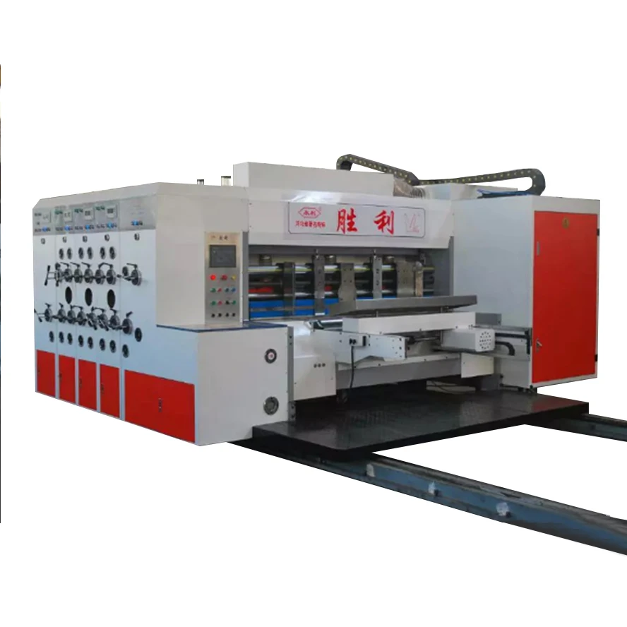 automatic corrugated cardboard carton box 3 color flexo printing die cutting machine