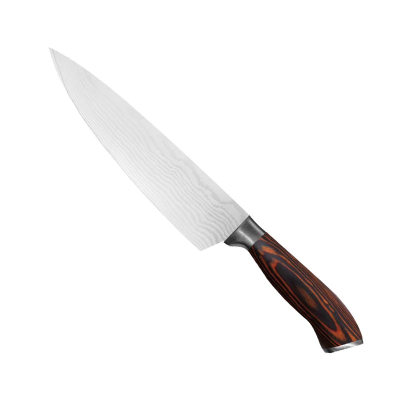 Hot Sale High Quality 7 Inch Butcher Knife Stainless Steel Kitchen Cleaver Chopper Cutting Knife With Wood Handle
