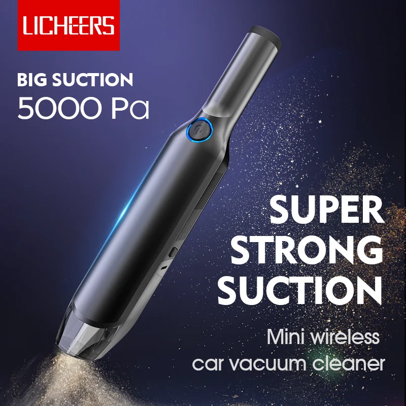 
Licheers newest 5000 Pa portable cordless vacuum cleaners 60W car vacuum cleaner 