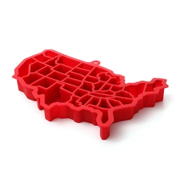 USA America Silicone Ice Cube Tray Sculpture Mold the United States Map Ice Cube Mould for Whisky