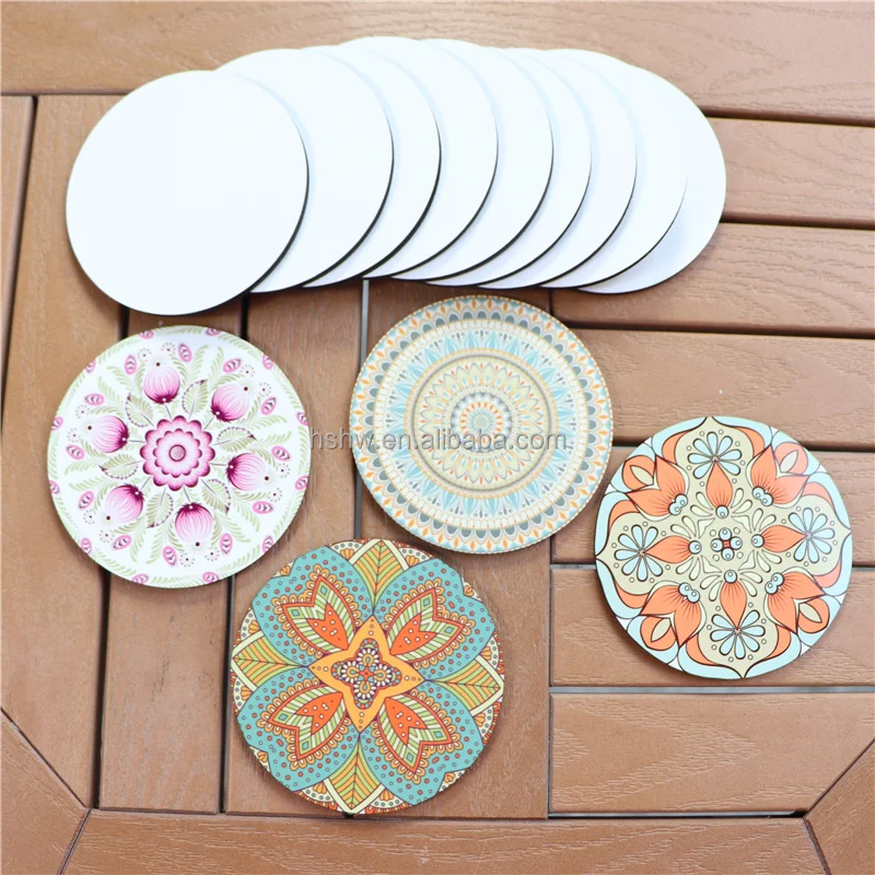 Изготовленный На Заказ поддон для кофейных стаканчиков круглая Подложка напитков 9 5 см белая подложка из МДФ деревянная подставка сублимации