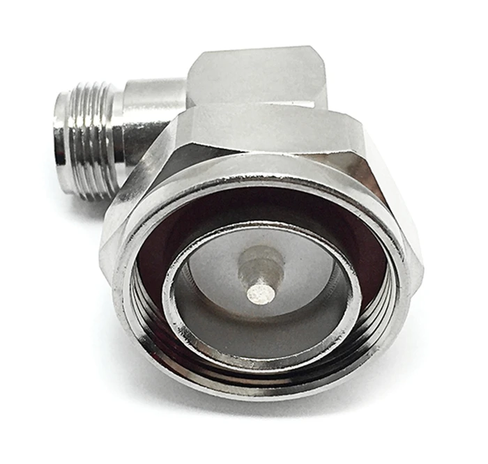 RF coaxial connector 7/16 DIN male to N female right angle adapter