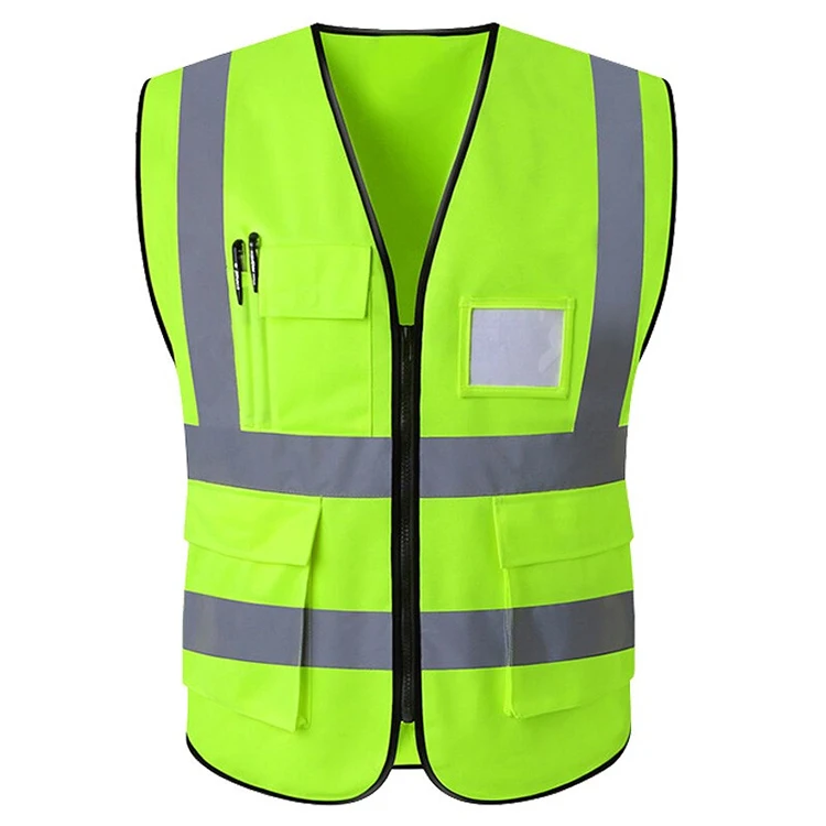 
custom multi pocket road safety work vest high visible reflective safety vest with pockets 