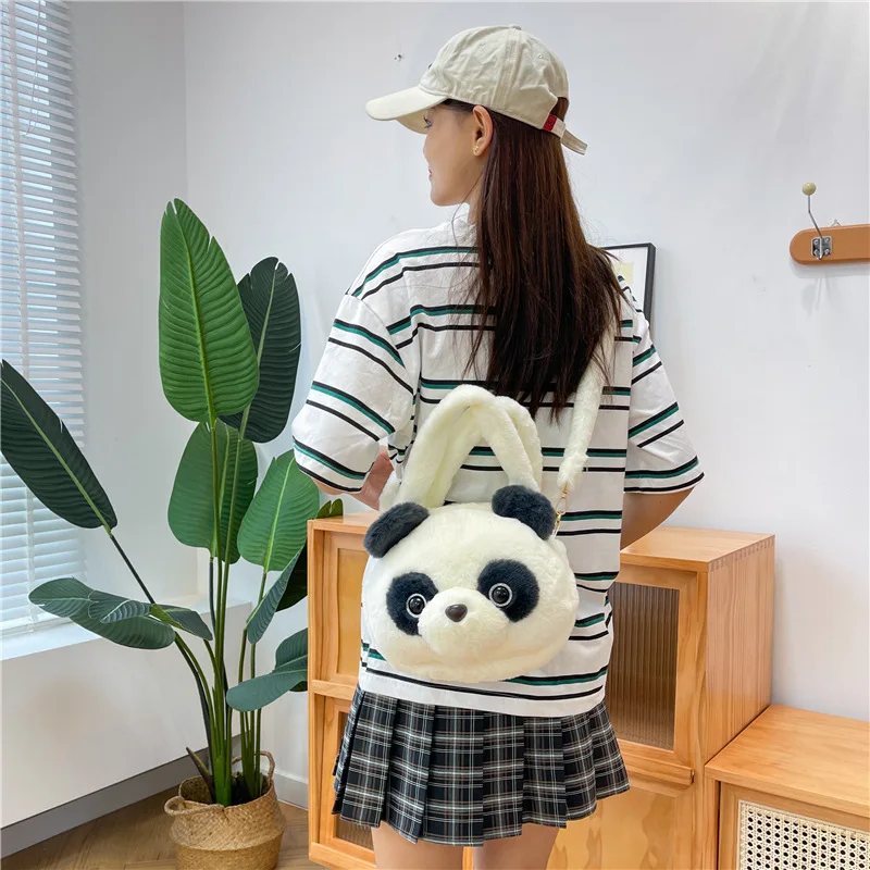 Kids School Bags Cute Panda Stuffed Animals Toys Shoulder Bag soft toys for Girl gift Panda Plush Bag With Handle