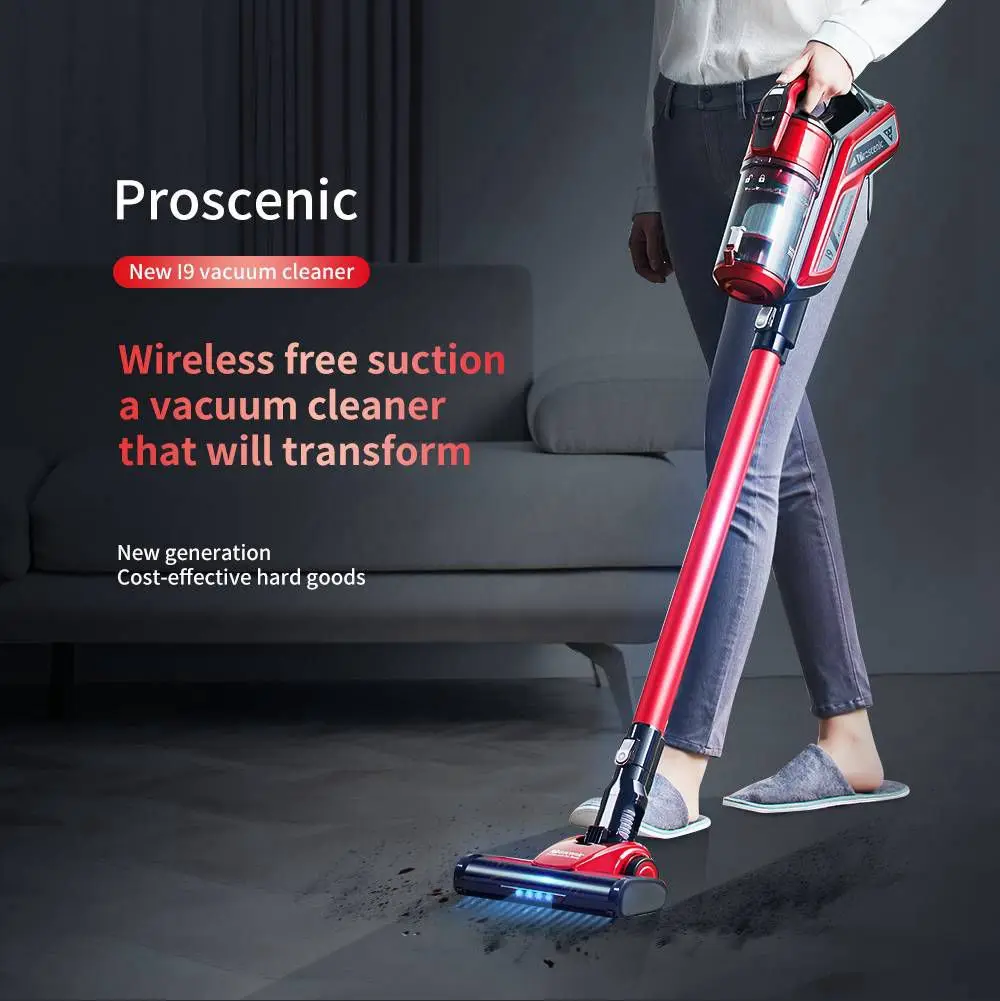 Промышленный беспроводной пылесос Proscenic I9 22000 па Мощное всасывание со съемной батареей светодиодная подсветка Зарядная
