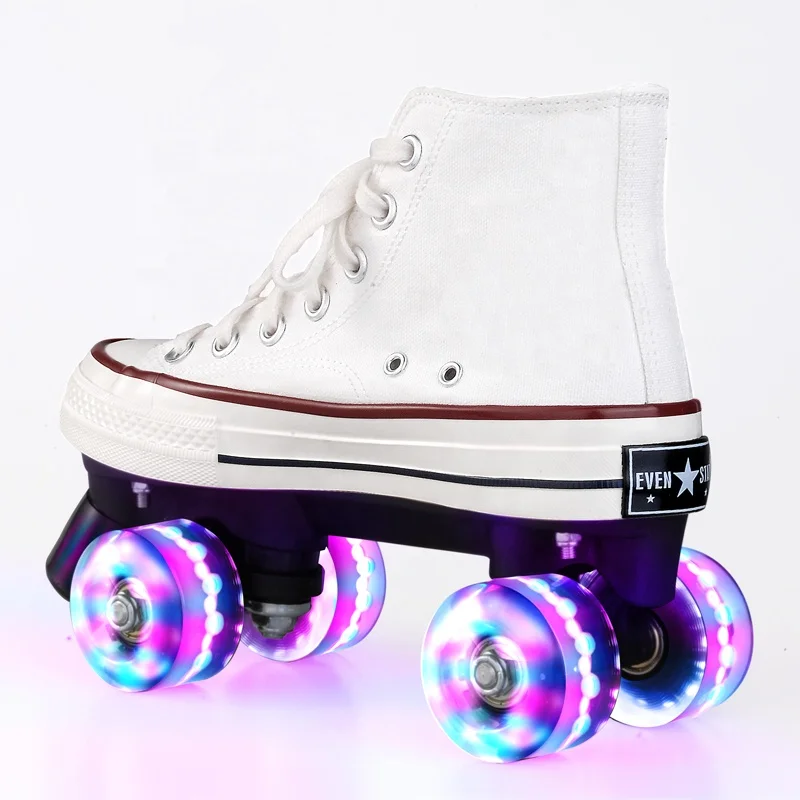 
Adult men and women canvas double row roller skates color light roller skates four wheels 