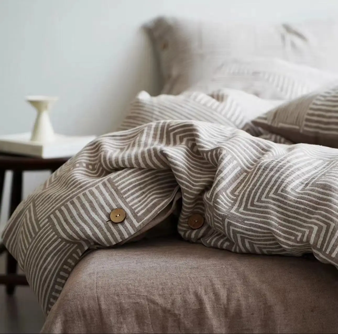 High GSM 100% European Flax Linen Bedding Set Luxury Linen Bed Sheet Set