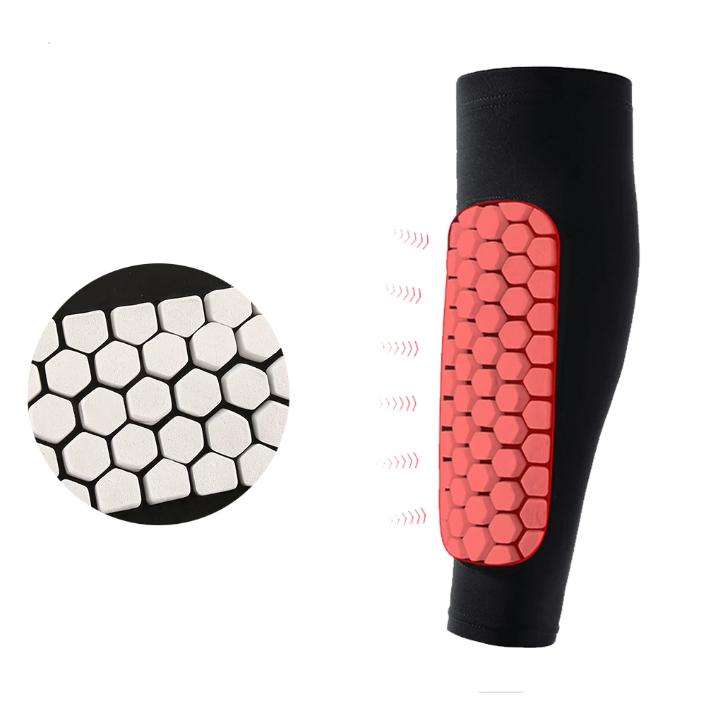 Top sale Honeycomb Shockproof anti-collision Durable Compression Sleeve Belt Workout Run Sport Shin Calf Support