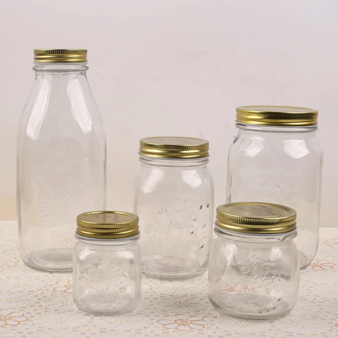 1 L Large Homemade Canning Glass Pickle Juice Separator Mason Container Jar With Lid And Plastic Seal